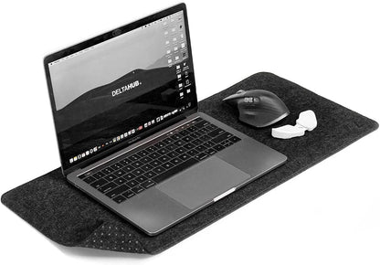 DELTAHUB - Minimalistic Felt Desk Protective Pad, Anti-Fray, Anti-Slip, Easy to Clean, Easy Glide, Long Lasting, Sleek Design, Comfortable, Resistant, Desk Mat, PC, Mac, Laptop - Medium (12x35inch)