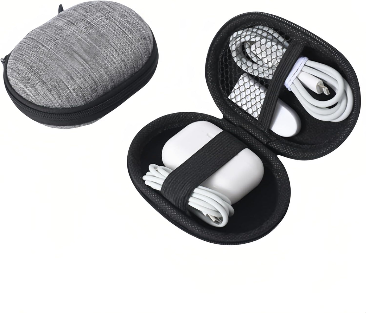 Chinshwehaw Electronic Accessories Organizer Bag: EVA Hard Shell Shockproof, Hard Shell Tech Organizer Case - Water Resistant Travel Storage for Cables Charger Earphones USB SD Card (Rectangle)