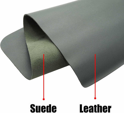 Double-Sided Keyboard Mouse Pad, 31.5"x15.7" PU Leather and Cork Desk Mat Large Overlocked-Edge Desk Pad with Matching Thread, Black