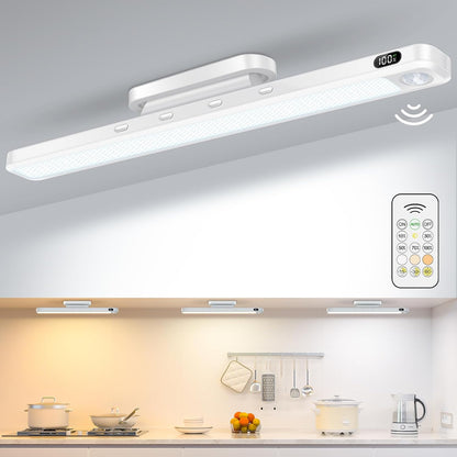 WILLED 3W Motion Sensor Magnetic Light Bar, Eye-Care Rechargeable Closet Light with Battery Level Display, Mirror Lights Stick on, Led Light Bar for Cabinet, Closet, Desk and Bathroom