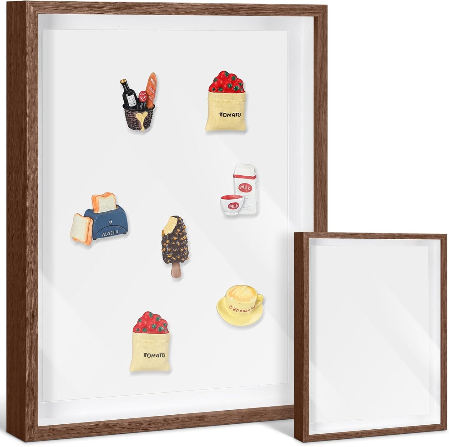 Vicenpal 1 Pcs Large Magnetic Board 16" x 12" Magnet Display Board Removable Souvenir Fridge Magnet Frames Case for Wall Dust Proof Magnetic Shadow Box for Wall Table Refrigerator (Black)