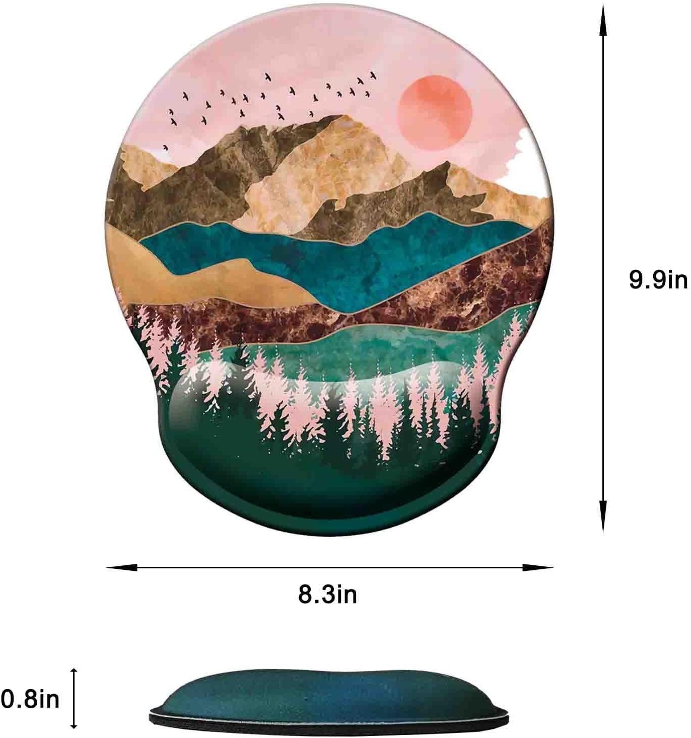 Mouse Pad with Wrist Support, Ergonomic Mouse Pad with Memory Foam Wrist Rest Cushion, Non-Slip Rubber Base Gaming Mice Pad for Home Office Computer Laptop, Flowers Grass