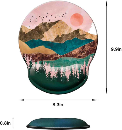 Mouse Pad with Wrist Support, Ergonomic Mouse Pad with Memory Foam Wrist Rest Cushion, Non-Slip Rubber Base Gaming Mice Pad for Home Office Computer Laptop, Flowers Grass