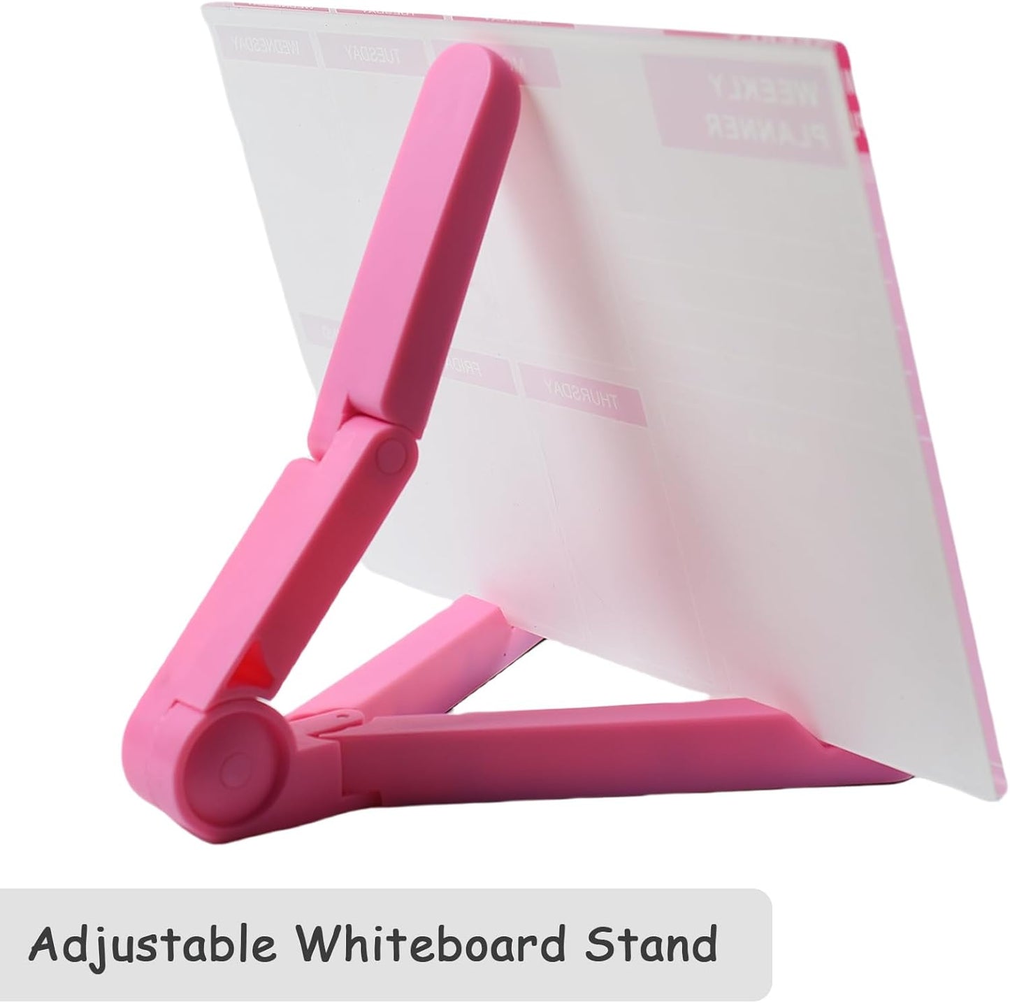 Desktop Thickened Acrylic Dry Erase Board, Weekly White Board with to Do List, Tabletop Whiteboard with Stand, Frameless Dry Erase Pink White Board，9.5"x6.7" for Office, Home, School(Desktop-PK-1724)