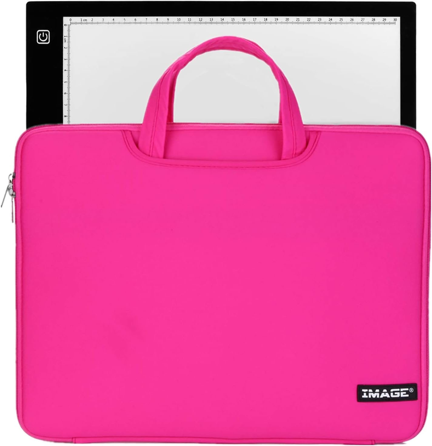 Protective Case for A4 Tracing LED Light Pad, Carrying Bag Travel Storage Case Pouch Cover with Pockets, for Laptop, Notebook, Most Tracing Light Table Pink