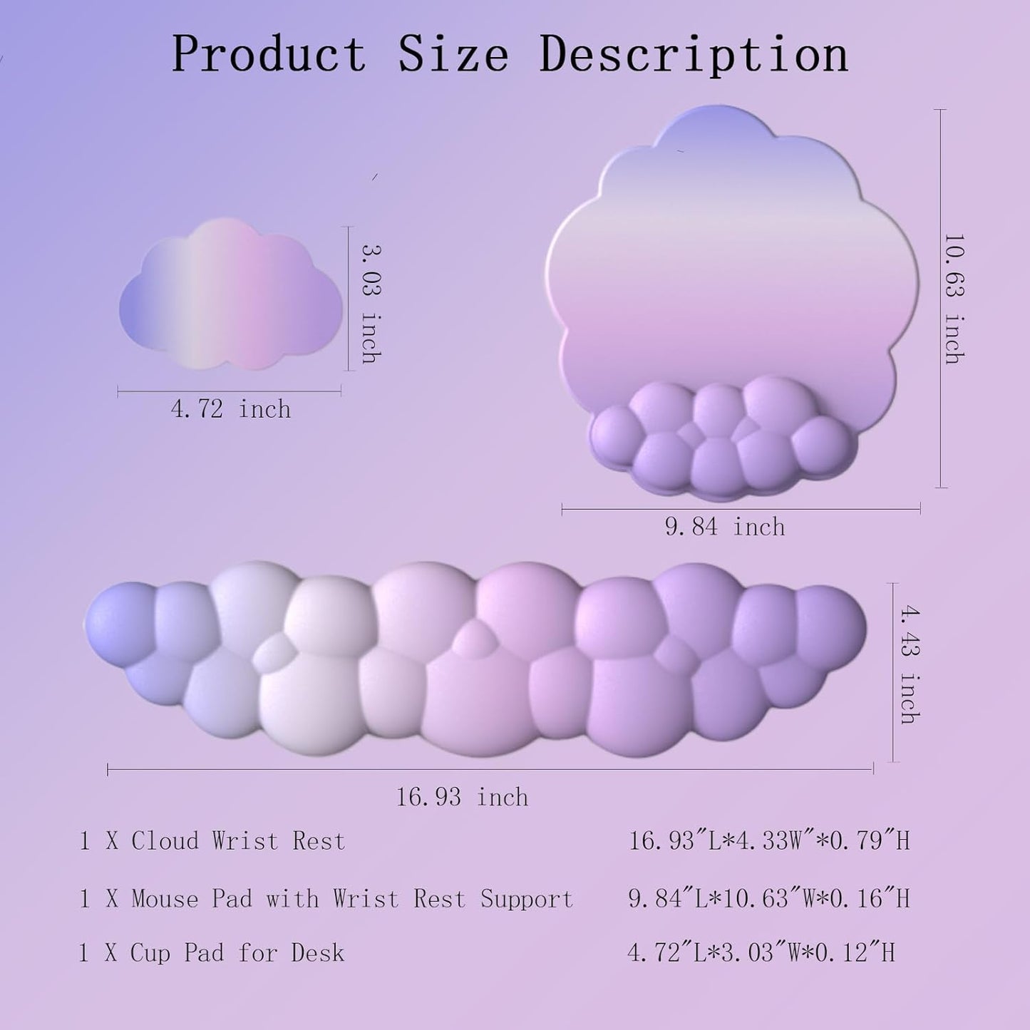 Cloud Keyboard Wrist Rest Dark Green Mouse Pad with Wrist Rest Ergonomic Wrist Pad Memory Foam Non-Slip Wrist Support for Computer Laptop Gaming Home Office Relief Typing Pain Green