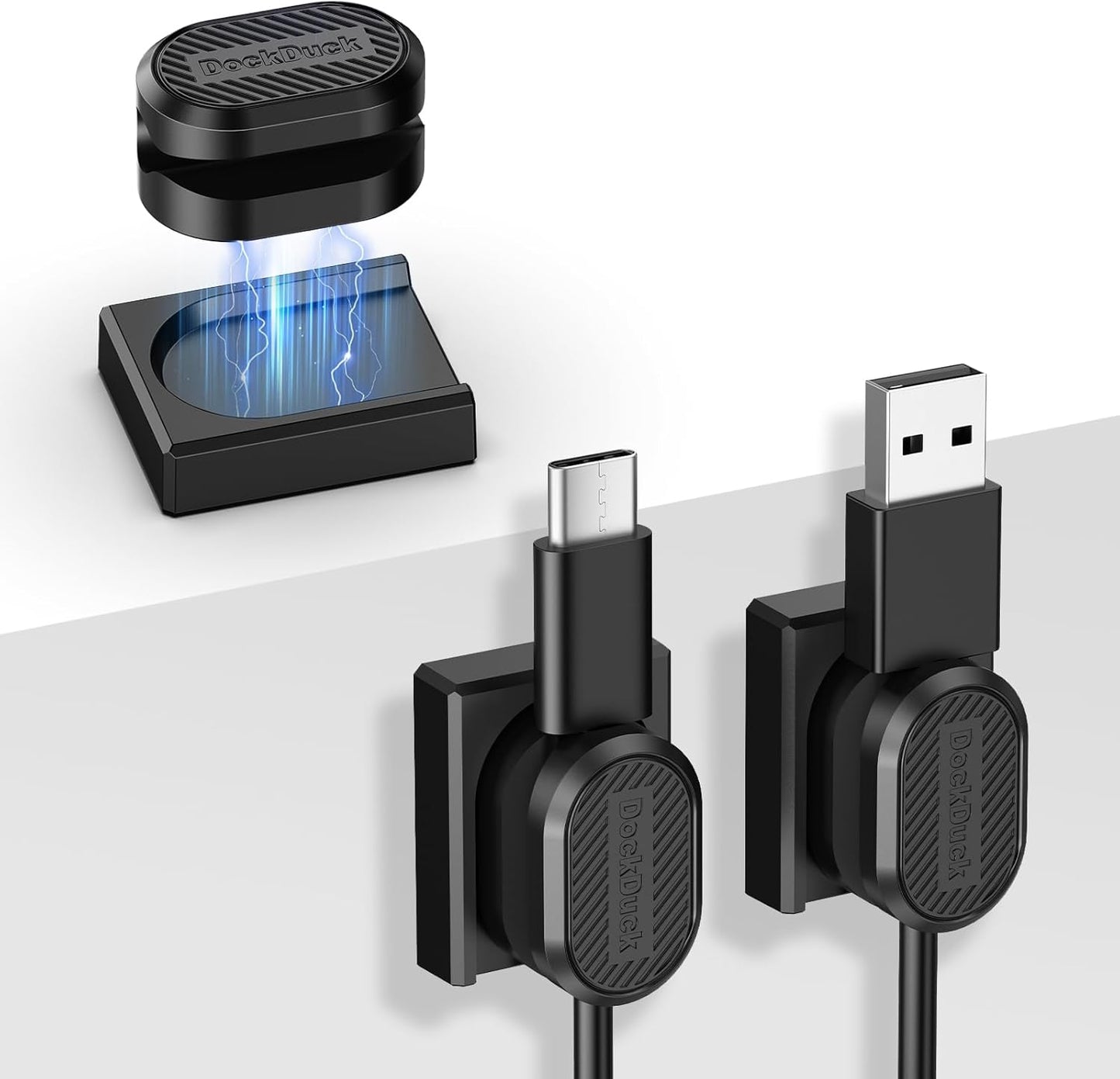 3-Pack Magnetic Cable Clips, Detachable Cable Organizer with Auto Snap-and-Go Design, Universal Wire Management for Round & Flat Cables, Self-Adhesive Cord Holder for Desk, Nightstand, Office & Car