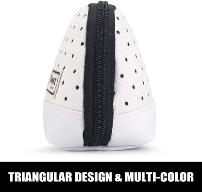 Sooez Wide-Opening Pencil Pen Case, Lightweight & Spacious Pencil Bag Pouch Box Organizer, Aesthetic Supply with Triangular Design for Adults, Grey