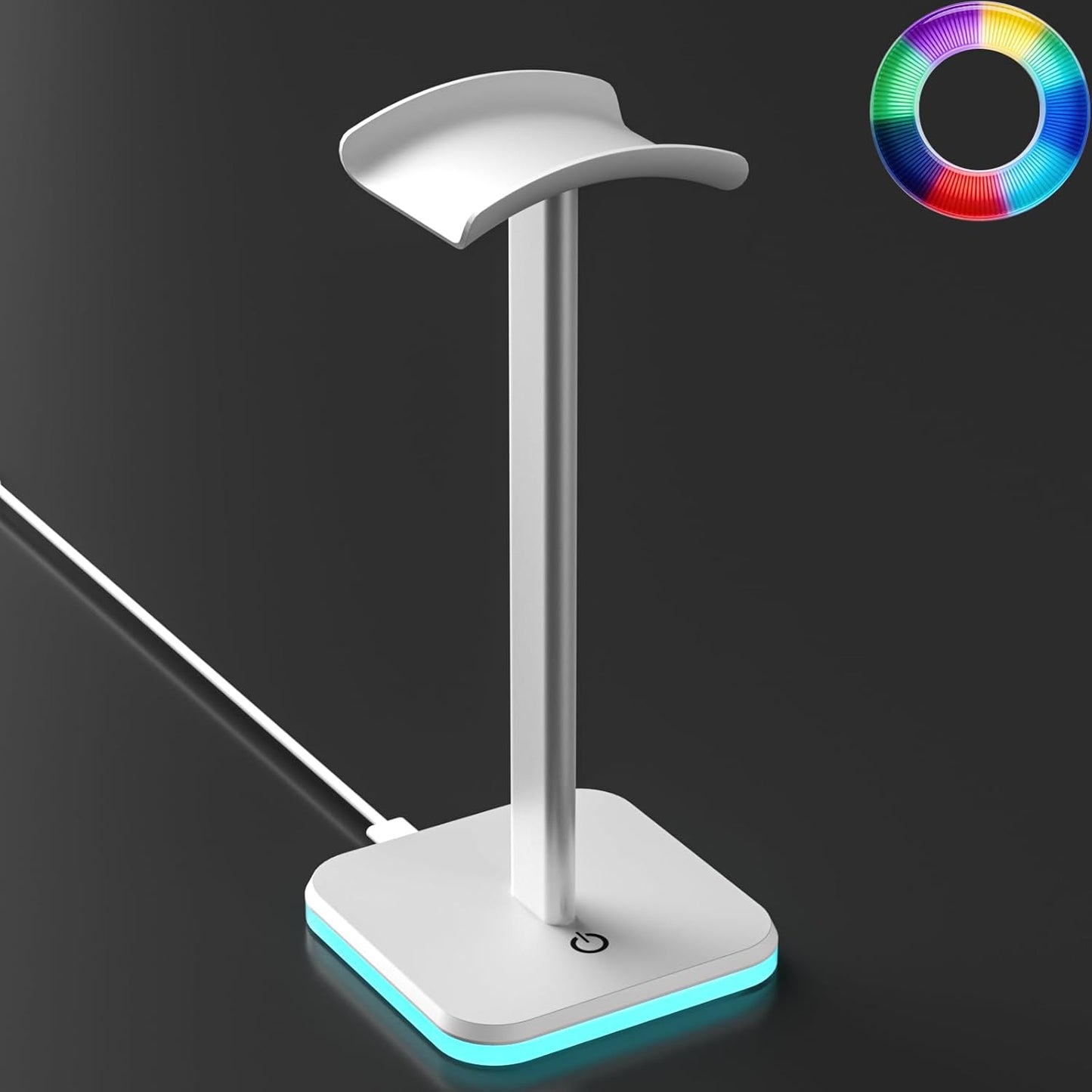 Headphone Stand for Desk - Headset Stand with Aluminum Hanger and Plastic Headrest, Headphone Holder for AirPods Max, Sony, Bose, Beats and More (Black)