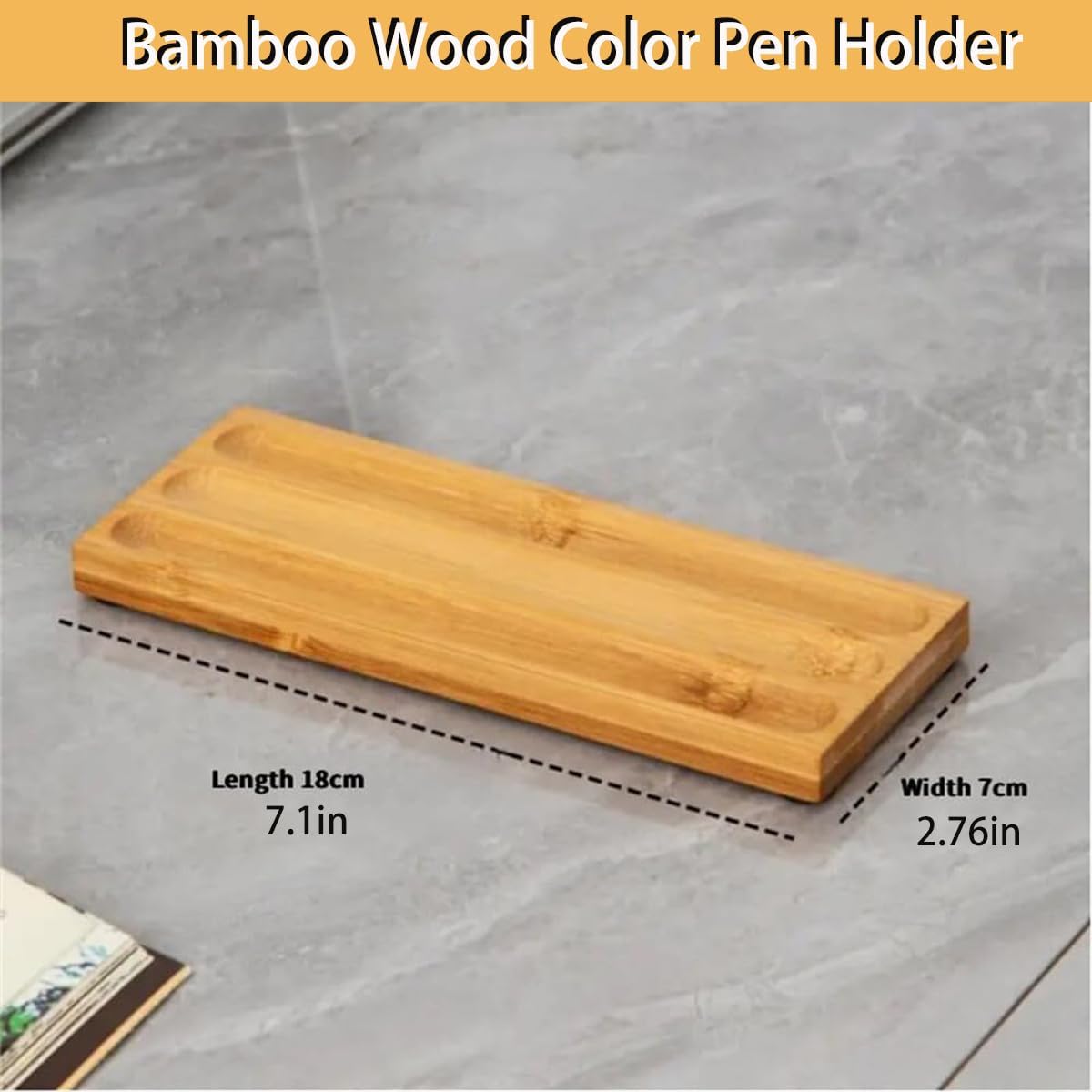 Pen Holder Organizer of Office desks,Walnut Desk Pen Stand,Wave Pen TrayOffice Accessory,Teacher Gifts,Suitable for School,Home,Office Desktop Art Accessories (Walnut-5 Grid)