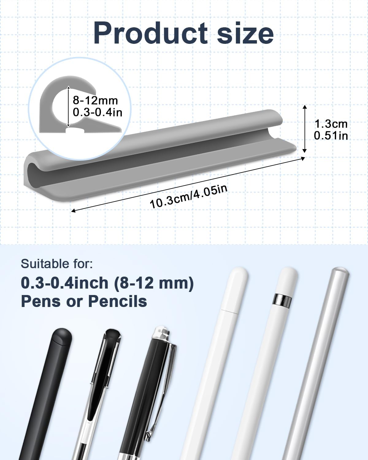 eZAKKA 2PCS Silicone Pencil Holder, Stylus Holder For Stylus Pens,For Most Pens,Pencils,Self-Adhesive Stick To Notebooks,Diary, Desks,Tablet, Black