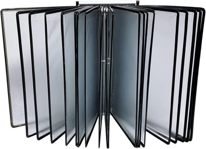 Wall Mount Reference and Display System - Wall Mount Catalog Display Rack, Wall Mounted Reference System, with 20 Easy-Load Pockets - 40 Sheet Capacity - A4 Letter Size (Green)