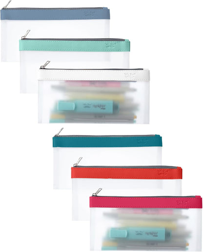 Mr. Pen- Clear Pencil Pouch, 8.50"x4.25", 3 Pack, Durable TPU Material, Medium Water-Resistant Pencil Bags with Smooth Zipper, Multipurpose Clear Pouch for Stationery, School, Office, Travel Supplies