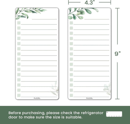 ALEZEL Magnetic to Do List White Board for Fridge, Multifunctional Dry Erase List Board for Refrigerator - Set of 4 Magnetic Grocery List Whiteboards, 4 Markers + Eraser