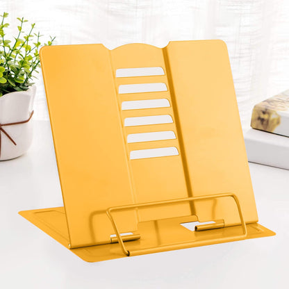 MSDADA Desk Book Stand Metal Reading Rest Book Holder Adjustable Cookbook Documents Holder Bookstands for Recipes Textbook Music Books, the First Day of School Gift for Students, Teachers (Light Blue)