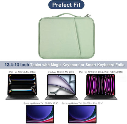 12-12.9 Inch Tablet Sleeve Bag for 12.4" Samsung Galaxy Tab S10+ S9+ Plus/S8+/S7+ Plus/S7 FE,13" iPad Air M4 M3 M2/iPad Pro M5 M4/Pro 12.9"/Microsoft Surface Go 2 12.4"/Pro 11 10 Carrying Case-Black