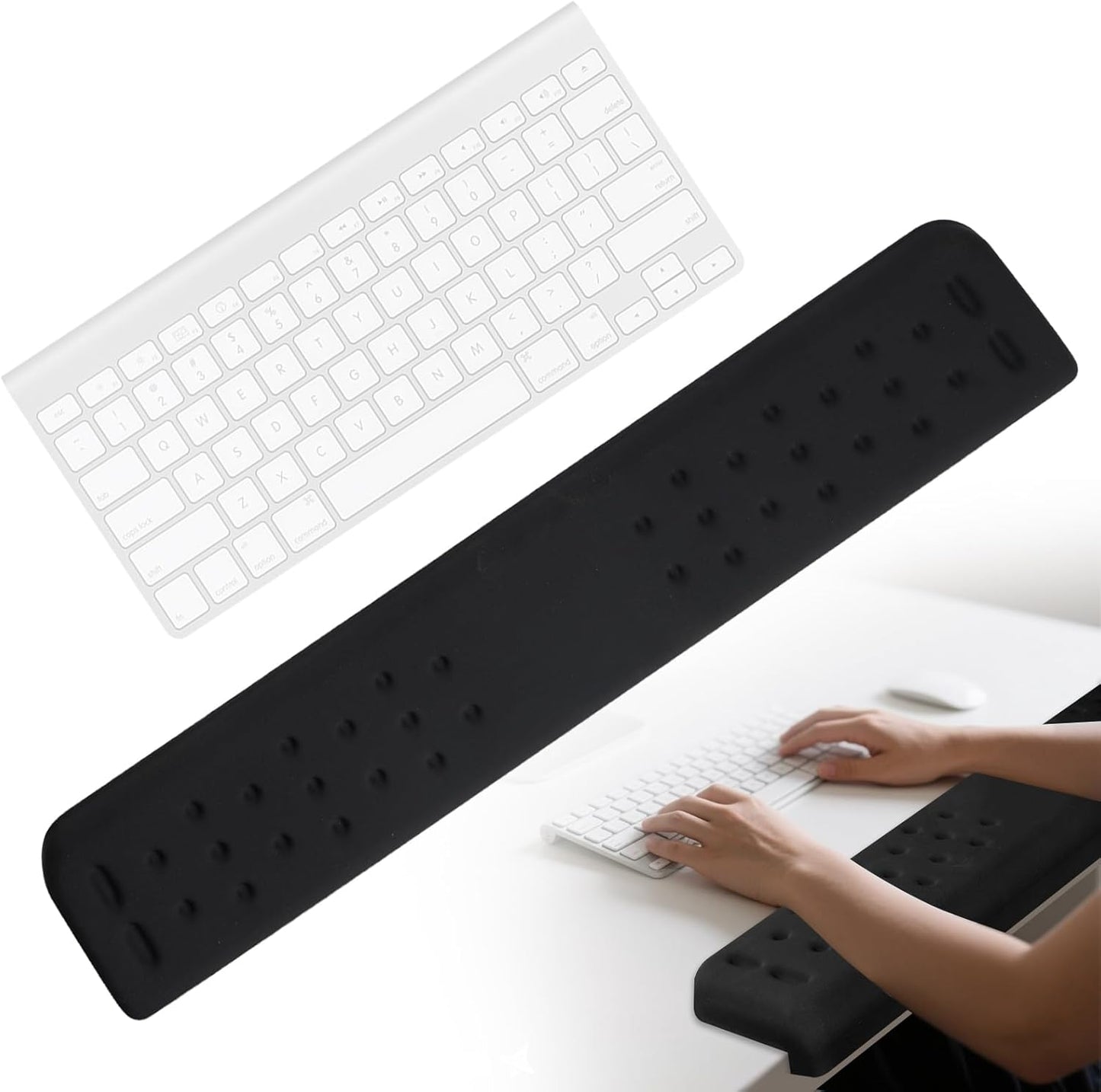 Full-Size Desk Edge Cushion, L-Shaped Desk Elbow Pad, Memory Foam Desk Arm Rest Pad for Forearms, Ergonomic Elbow Rest and Wrist Support for Desk (24 Inch)