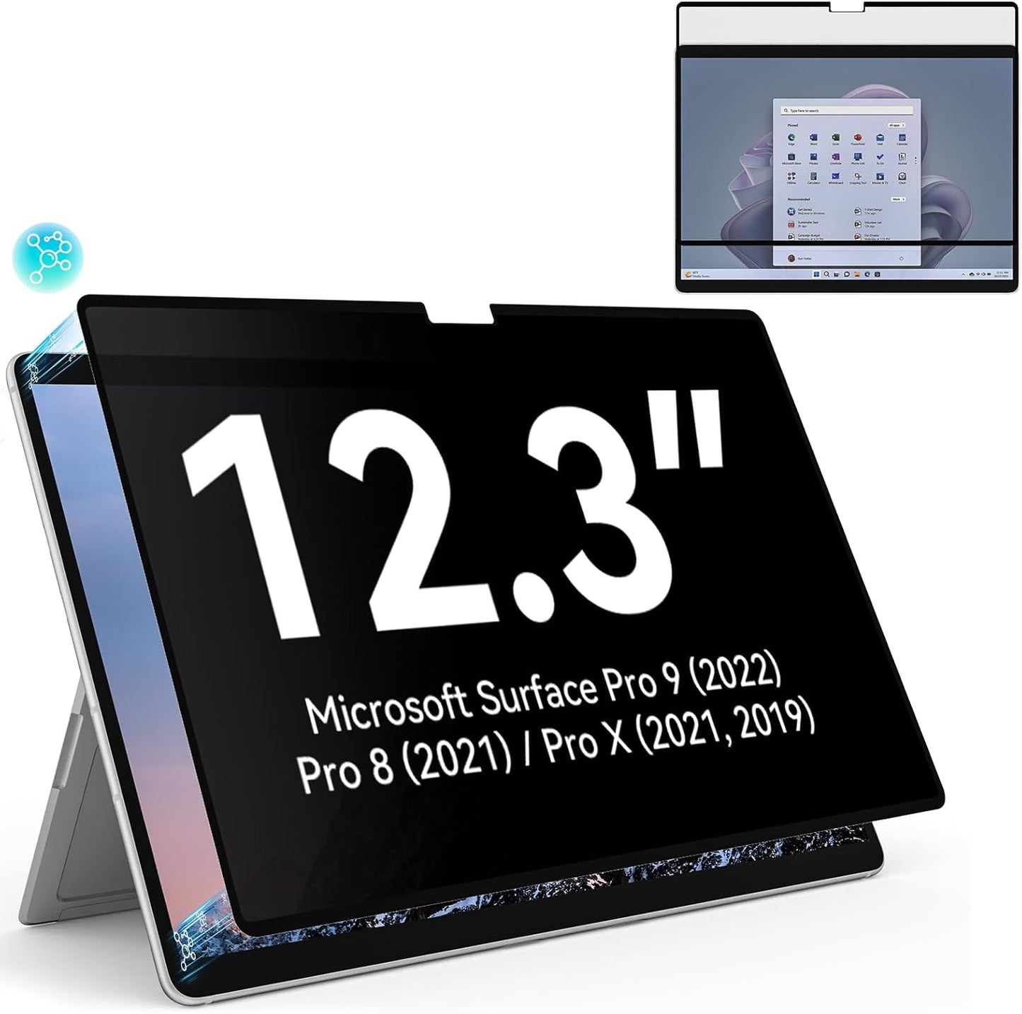 Laptop Privacy Screen 14 Inch Compatible with HP/Dell/Acer/Samsung/Asus/Lenovo/Toshiba,16:10 Aspect Removable Anti Glare Blue Light Filter Protector, 14 in Laptop Privacy Screen Shield