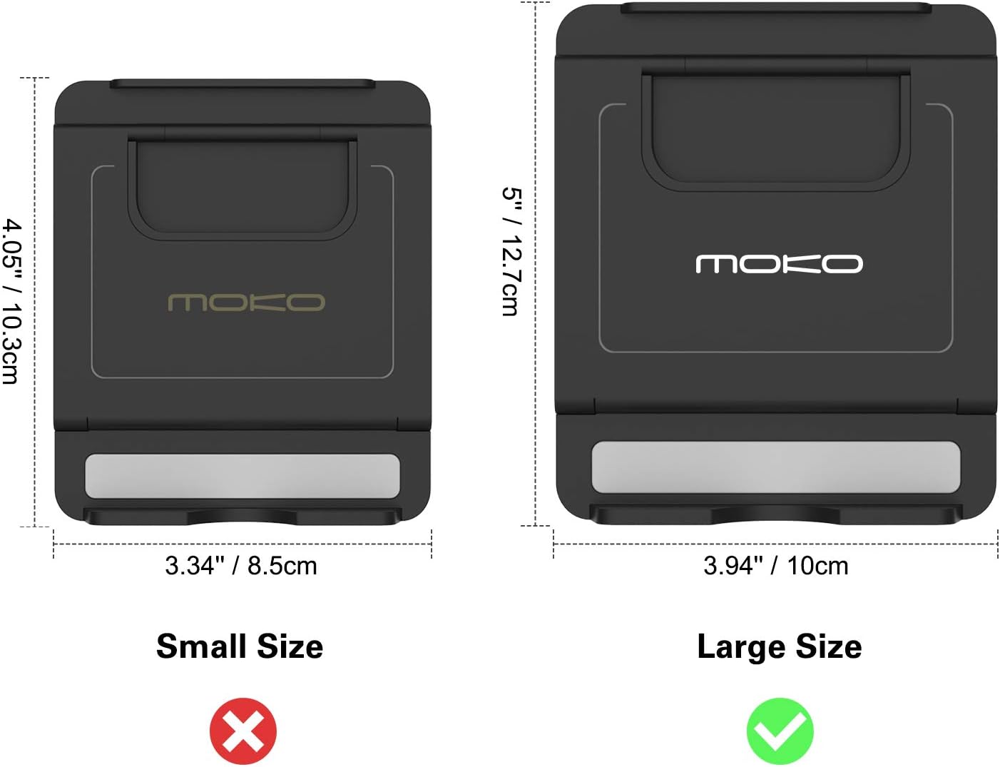 MoKo Phone/Tablet Stand, Foldable Tablet Holder Compatible with iPhone 17/17 Air/17 Pro/17 Pro Max, iPhone 16/Pro/Pro Max/Plus, iPhone 15/Pro/Pro Max/Plus, iPhone 14/Pro/Pro Max/Plus, Black