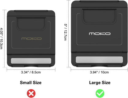 MoKo Phone/Tablet Stand, Foldable Tablet Holder Compatible with iPhone 17/17 Air/17 Pro/17 Pro Max, iPhone 16/Pro/Pro Max/Plus, iPhone 15/Pro/Pro Max/Plus, iPhone 14/Pro/Pro Max/Plus, Black