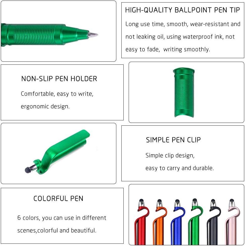 Stylus Pen, SITAKE 12 Pcs Multifunctional 3 in 1 Phone Holder + Capacitive Stylus + Ballpoint Pens, Mobile Phone Stand Stylus Pens for All Touch Screen Device, Phones, Tablet and Computer (Style 2)