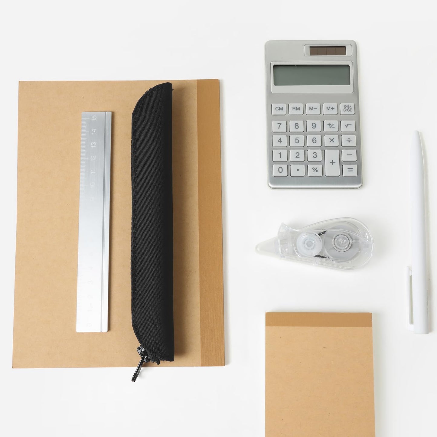 Pencil Case Durable Pencil Pouch for Pens School Featuring Oxford Lap Design (Khaki,Oxford)
