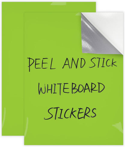 Dry Erase Board Sticker- Whiteboard Stickers-8.27''x11.69'' Removable Dry Erase Sheets- Fridge Dry Erase Paper for Wall/Desk/Refrigerator/Door/Locker/Home/Office/Classroom (White-2Pcs)