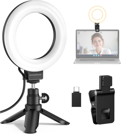 InnoGear Video Conference Light, On-Camera Video Lights for Monitor Desk LED Streaming Lighting with Remote and Touch Control Selfie Zoom Lighting for Computer Webcam Laptop Podcast, Recording