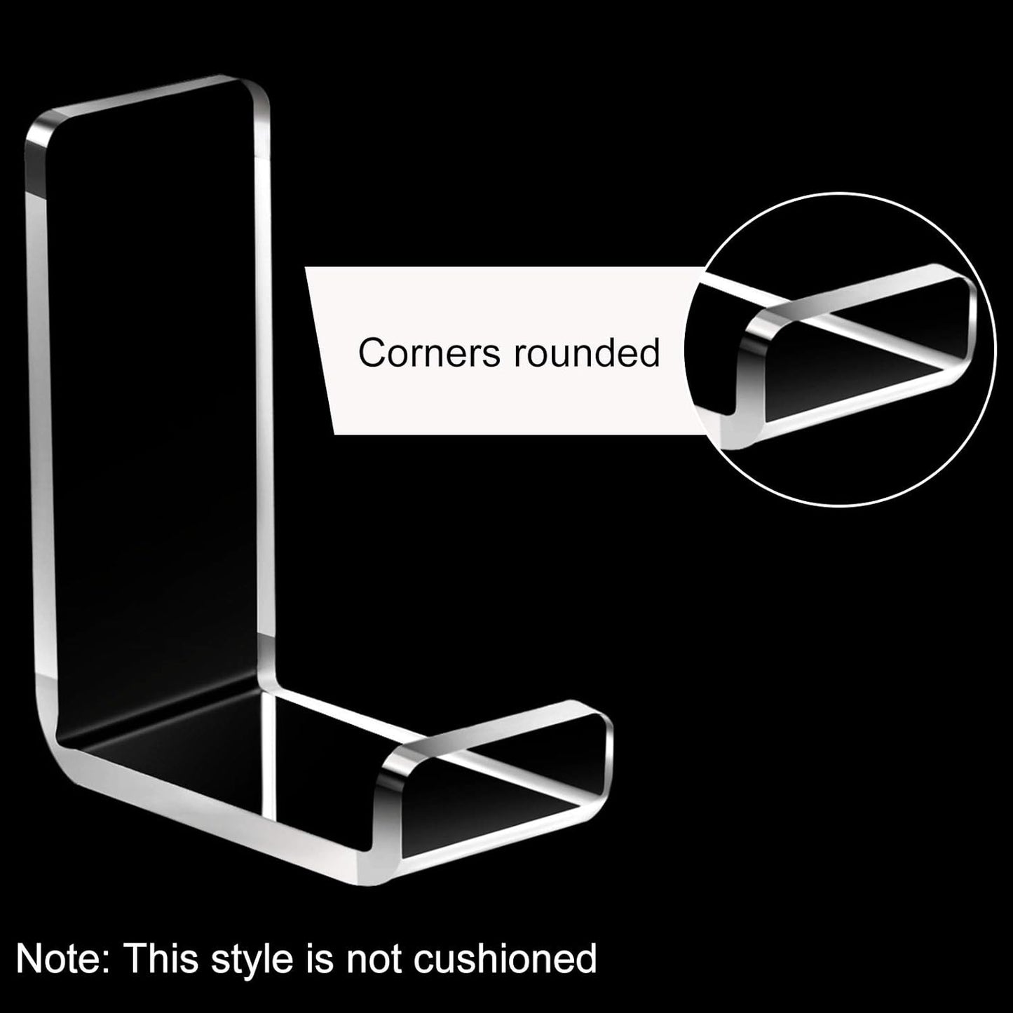 Weewooday 4 Pieces Headphone Hanger Holder Desk Adhesive Headphone Hook Wall Mount Headset Stand Acrylic Holder with Glues for General Purpose Game Earphone(White)