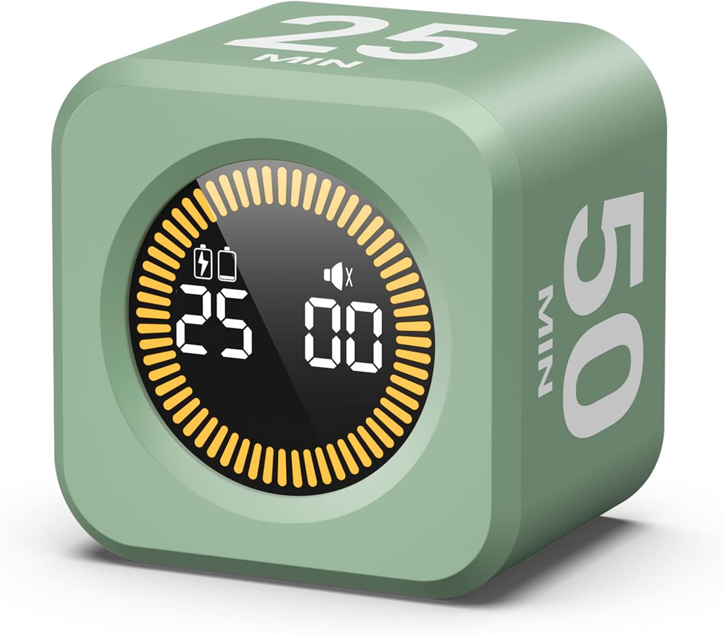 KADAMS Visual Timer for Kids - Pomodoro Timer Cube 5/10/25/50 Min Rotating Visual Countdown Time Management Tool for Toddler Focus ADHD School Classroom Study Homework Productivity - Green