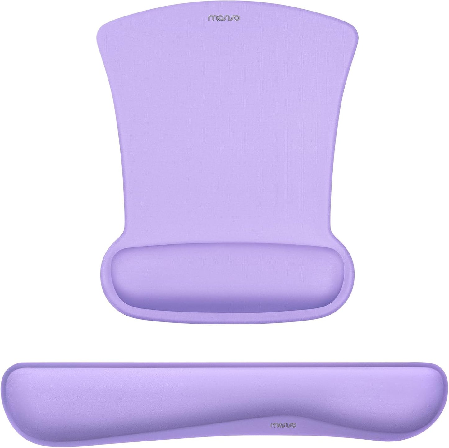 MOSISO Wrist Rest Support for Mouse Pad & Keyboard Set, Ergonomic Mousepad Non-Slip Base Home/Office Pain Relief & Easy Typing Cushion with Neoprene Cloth & Raised Memory Foam, Black