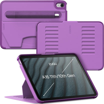 ZUGU CASE for iPad A16 11th Generation 11 Inch (2025), 10th Gen 10.9 Inch (2022) Magnetic Stand & Sleep/Wake Cover, Model #s A3354, A3355, A3356, A2696, A2757, A2777, Stealth Black