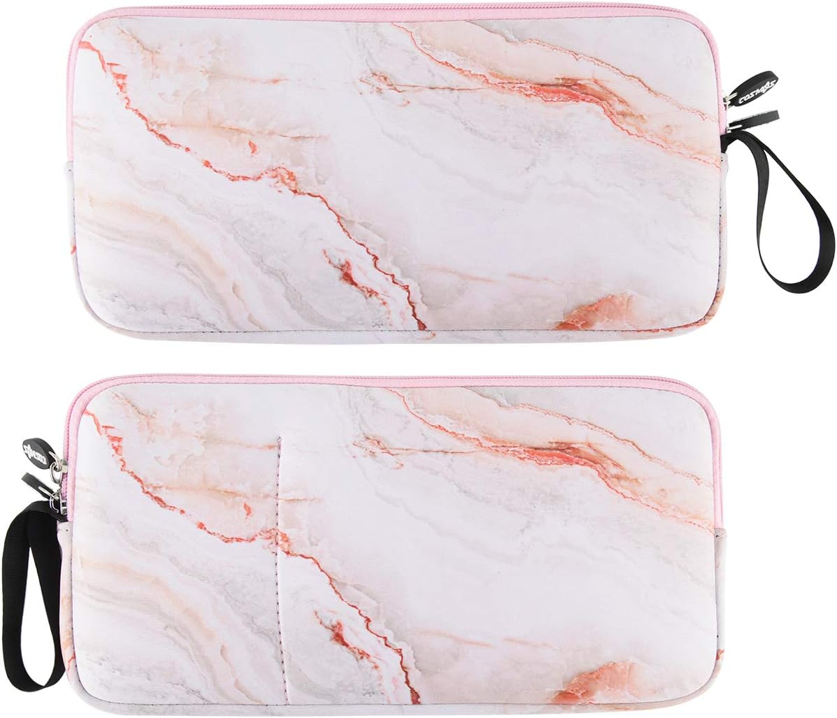 Neoprene Carrying Keyboard Sleeve Case Bag Protection Pouch Compatible with Magic Keyboard 1 & 2, Wireless Keyboard, Magic Mouse, Magic Trackpad and Wireless Trackpad (White Marble Pattern) …