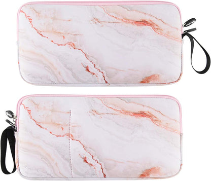 Neoprene Carrying Keyboard Sleeve Case Bag Protection Pouch Compatible with Magic Keyboard 1 & 2, Wireless Keyboard, Magic Mouse, Magic Trackpad and Wireless Trackpad (White Marble Pattern) …