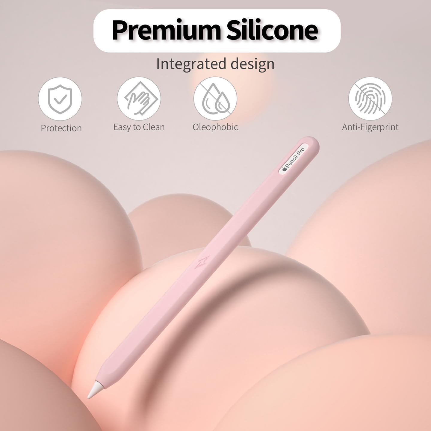 Ultra Thin Protective Pencil Cover for Apple Pencil Pro &Apple Pencil 2nd Gen Silicone Case Sleeve Compatible with Apple Pencil Pro (Pink)