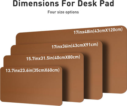 Aothia Leather Desk Pad Protector, Mouse Pad, Office Desk Mat, Non-Slip PU Leather Desk Blotter, Laptop Desk Pad, Waterproof Desk Writing Pad for Office and Home (Black,36" x 17") - Colors A