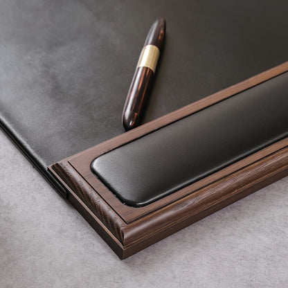 Dacasso Wood & Leather Pad with Side Rails