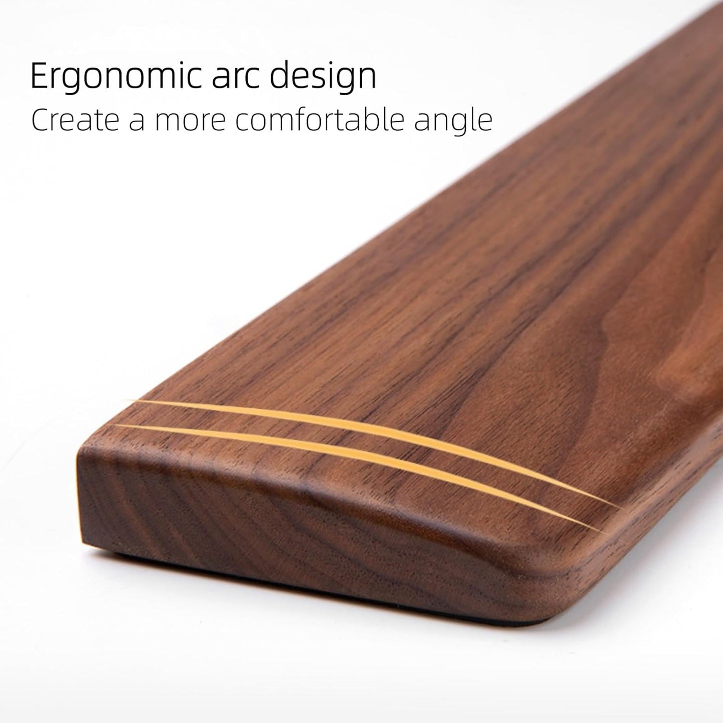Walnut Wood Keyboard Wrist pad - Ergonomic Design for Wrist Fatigue Relief, Compatible with Most Keyboards & Laptops, Anti-Slip Base for Programmers & Gamers (Walnut Wood, 87 Key)