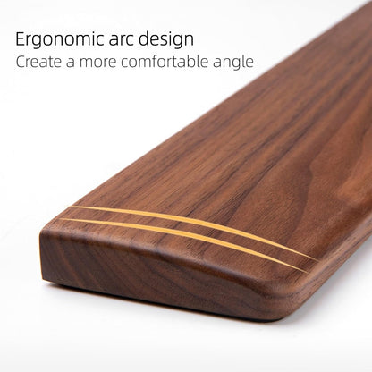 Walnut Wood Keyboard Wrist pad - Ergonomic Design for Wrist Fatigue Relief, Compatible with Most Keyboards & Laptops, Anti-Slip Base for Programmers & Gamers (Walnut Wood, 87 Key)