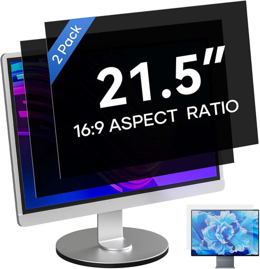 [2 Pack] 24 Inch Computer Privacy Screen for 16:9 Aspect Ratio Widescreen Monitor, Eye Protecting Anti-glare Blue Light Display Screen Privacy Protection, Removable Anti-scratch Coating