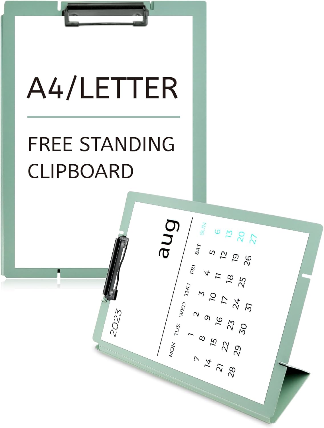 Free Standing Clipboard and Desktop Stand with Adjustable Buckles Easel Back - Foldable Stand and Document Holder for School, Office and Business Use (9.37 x 12.6 inches) (Black)