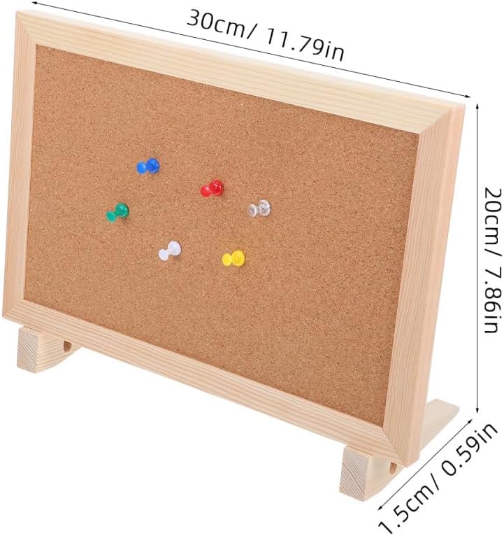 Double Sided Cork Board,11.8"x7.8" Cork Board Bulletin Desktop Small with Stand for Home Office Desk Message or Picture