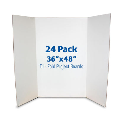 Flipside Products 36” x 48” Project Boards for Presentations, Science Fair, School Projects, Event Displays and Trifold Picture Board, Proudly Made in USA - Black - 4 Pack