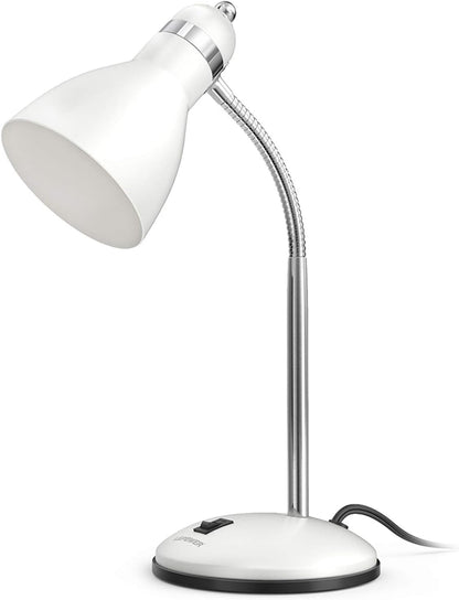 LEPOWER Metal Desk Lamp, Eye-Caring Table Lamp, Study Lamps with Flexible Goose Neck for Bedroom, Home Office (Matte Black)