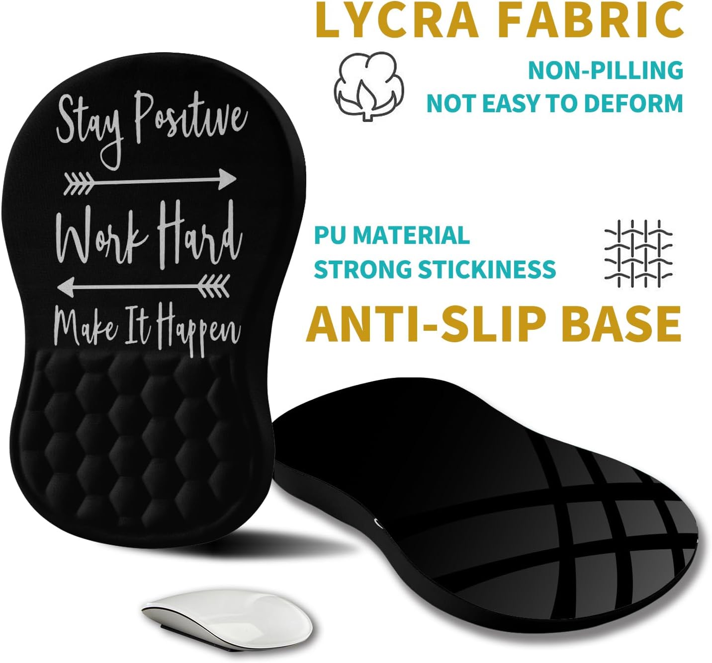 Hokafenle Ergonomic Mouse Pad Wrist Support, Wrist Rest Mousepad for Carpal Tunnel Pain Relief with Integrated Memory Foam Slope Massage Bulge (11.8x7.9 inch,Topographic Contour)