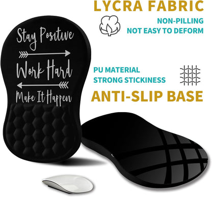 Hokafenle Ergonomic Mouse Pad Wrist Support, Wrist Rest Mousepad for Carpal Tunnel Pain Relief with Integrated Memory Foam Slope Massage Bulge (11.8x7.9 inch,Topographic Contour)