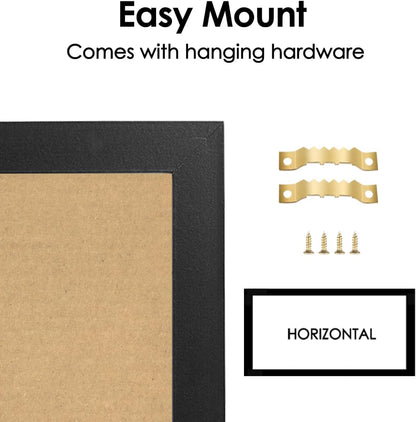 Magnetic Weekly Dry Erase White Board and Cork Board, Black Wood Frame，Magnetic Surface Whiteboard for Home Office and Wall Decor(ZHZL-2040BK)