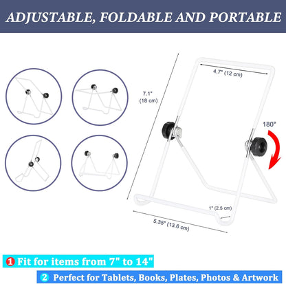 Artliving (2 Pack) Adjustable Iron Display Stand Easel Foldable Tablet Stand Holder,Displays Picure Frames,Photo,Cookbooks,iPad,Art Collection,Black