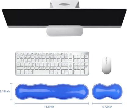 Gel Cloud Keyboard and Mouse Wrist Rest, Cute Wrist Support and Arm Support Keyboard Rest for Keyboard and Mouse Typing Pain Relief，Suitable for Office/Computer/Laptop/Gaming（White）