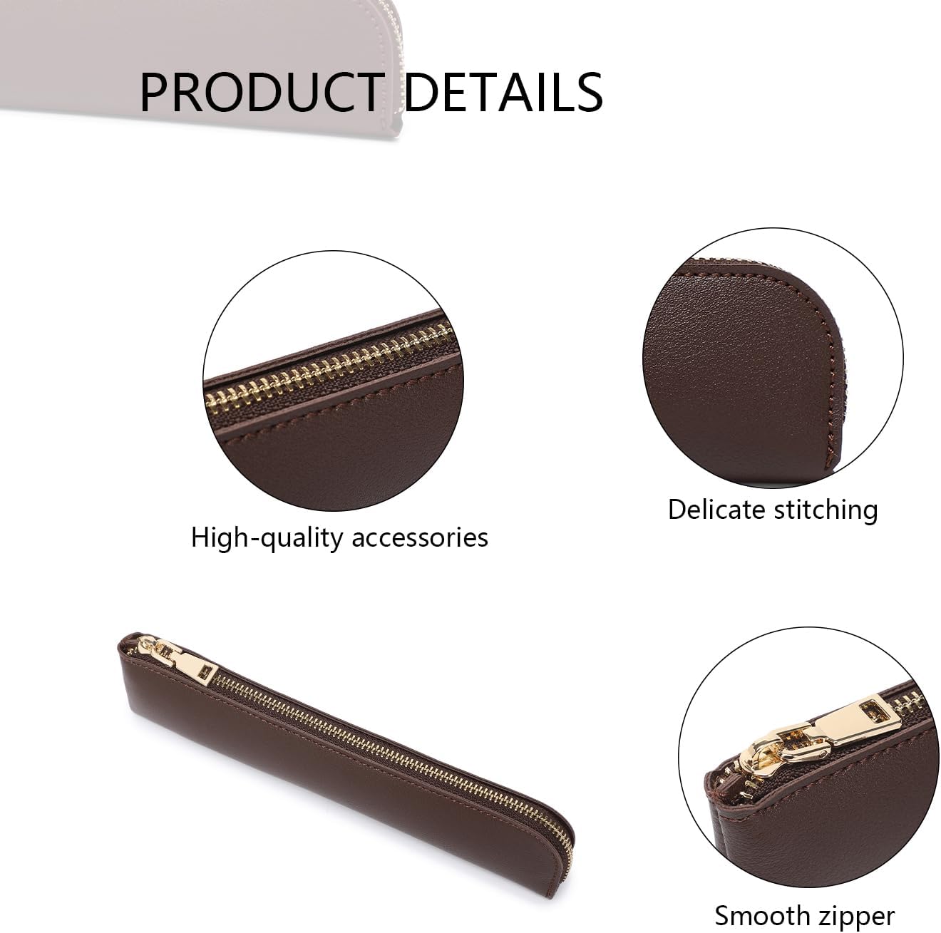 Canvas Pencil Case Small Pencil Pouch Slim Lightweight Pen Case Holder Cute Zipper Bag for School Office